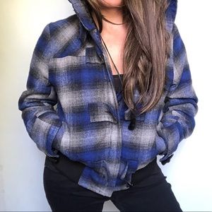 Plaid Bomber Jacket F21